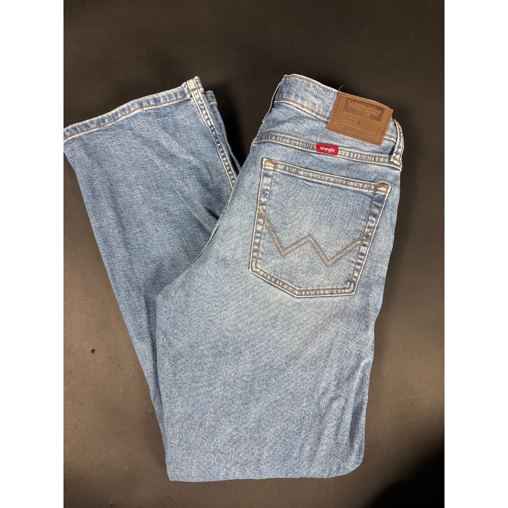 Wrangler Bootcut Jeans Men's 30x30 Blue Medium Wash Cotton Stretch Relaxed Fit